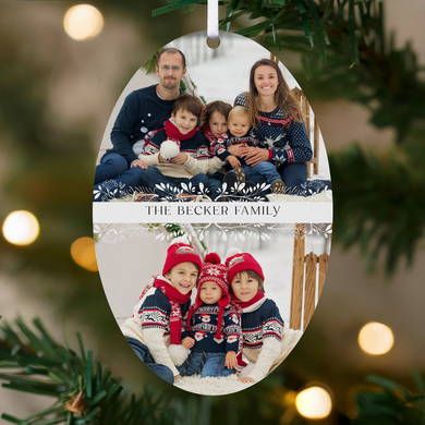 Happy Holidays Photo Collage Oval Ornament