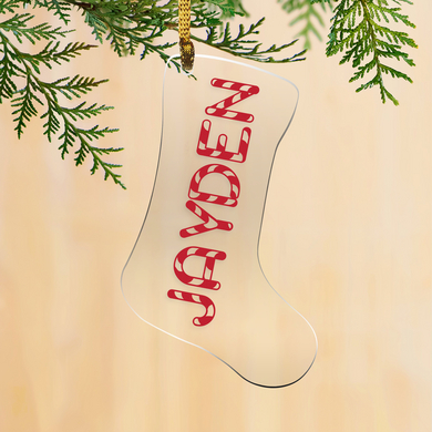 Candy Cane Name Stocking Ornament