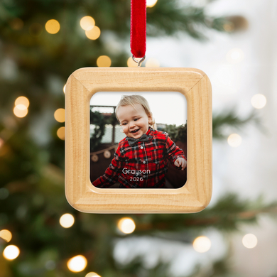 Custom Photo Wood Frame Ornament