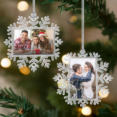 Custom Photo Double Sided Snowflake Ornament