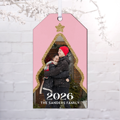 Christmas Tree Photo Gift Tag Ornament
