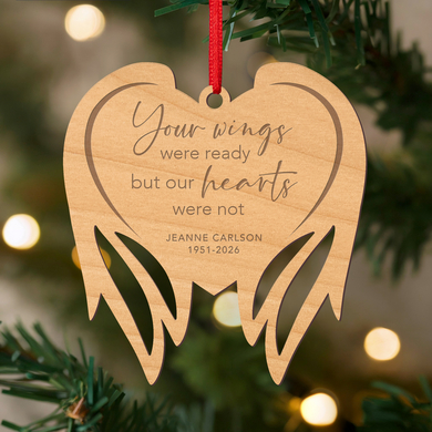 Angel Wings Laser Cut Wood Ornament