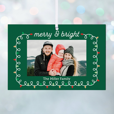 Merry and Bright Photo Rectangle Ornament