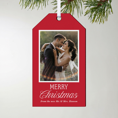 New Couple Photo Gift Tag Ornament