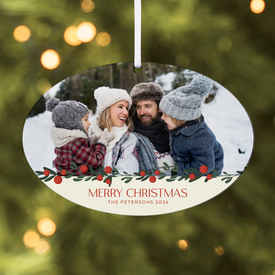 Christmas Season Photo Oval Ornament