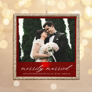 TwinkleBright® Merrily Married Photo Ornament