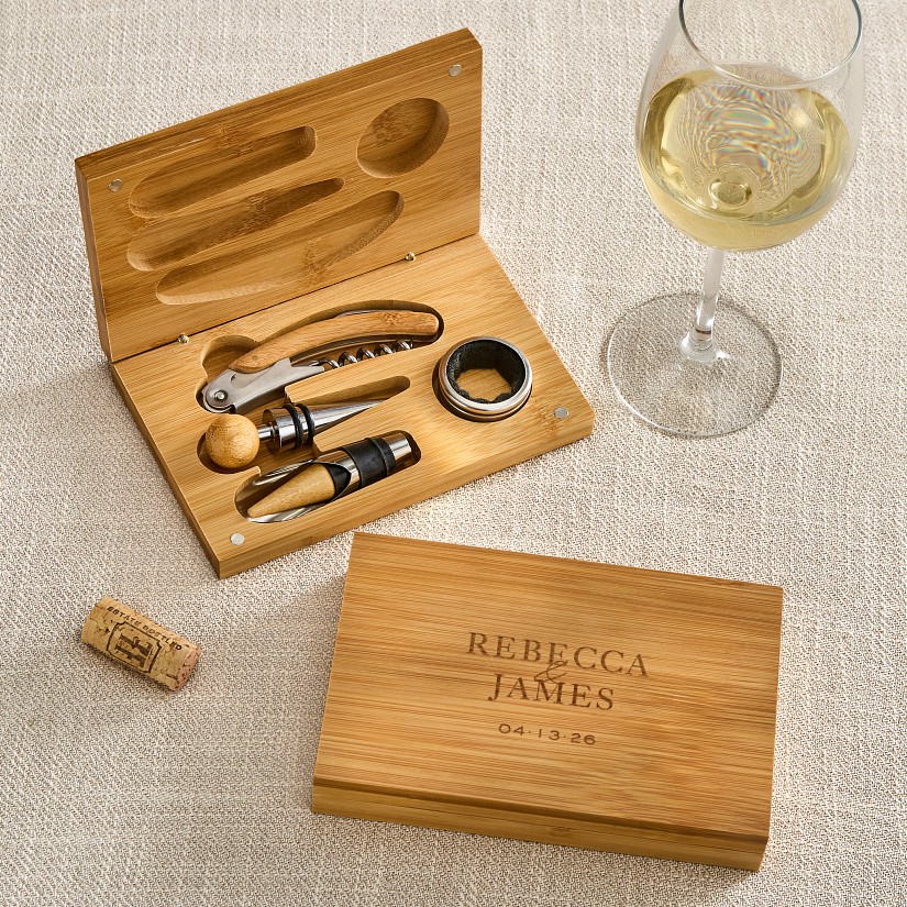 Our Special Day Bamboo Wine Gift Set