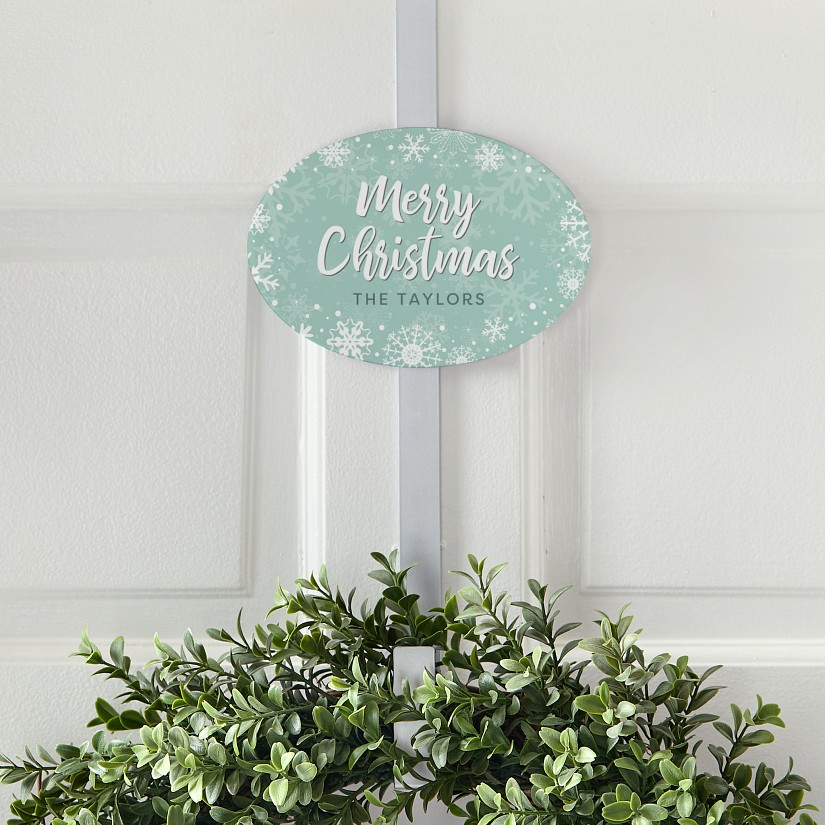 Merry Christmas Snowflakes Wreath Holder