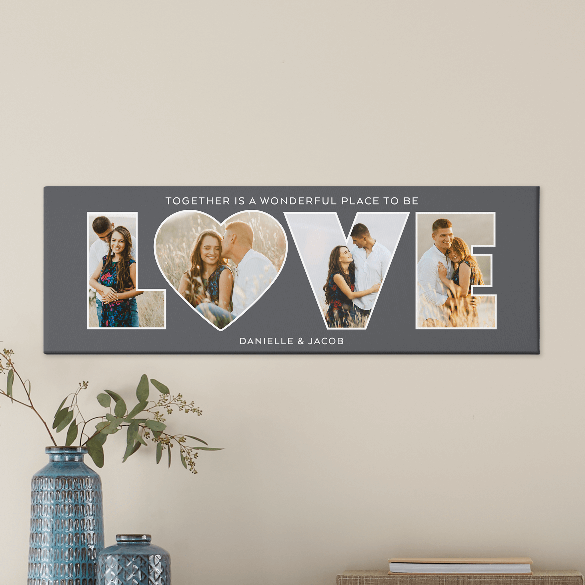 Love Typography Photo Canvas
