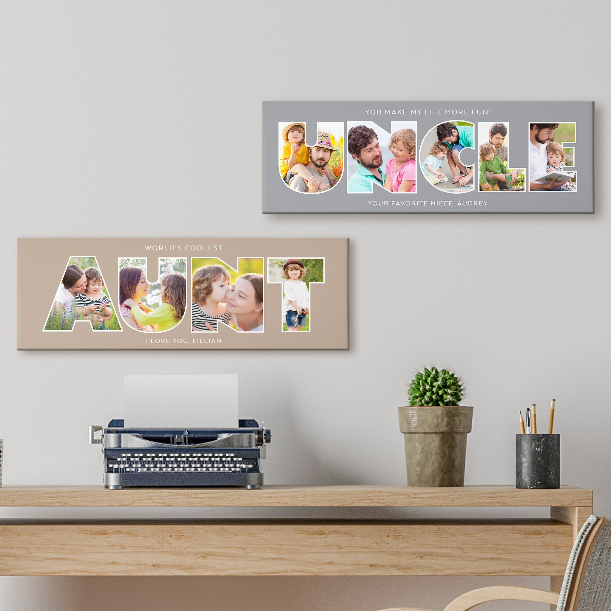 Aunt/Uncle Typography Photo Canvas