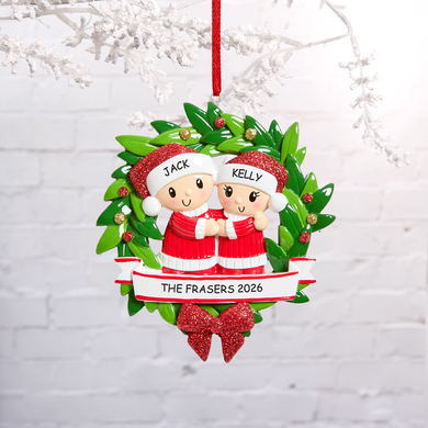 Joyful Wreath Couples Ornament