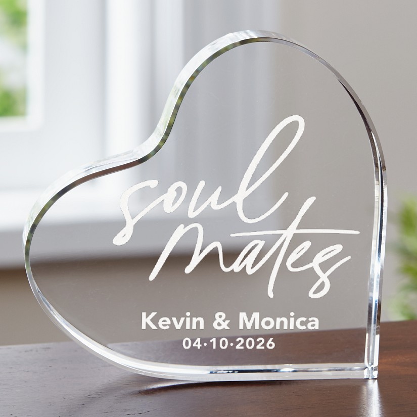 Soulmates Script Acrylic Heart