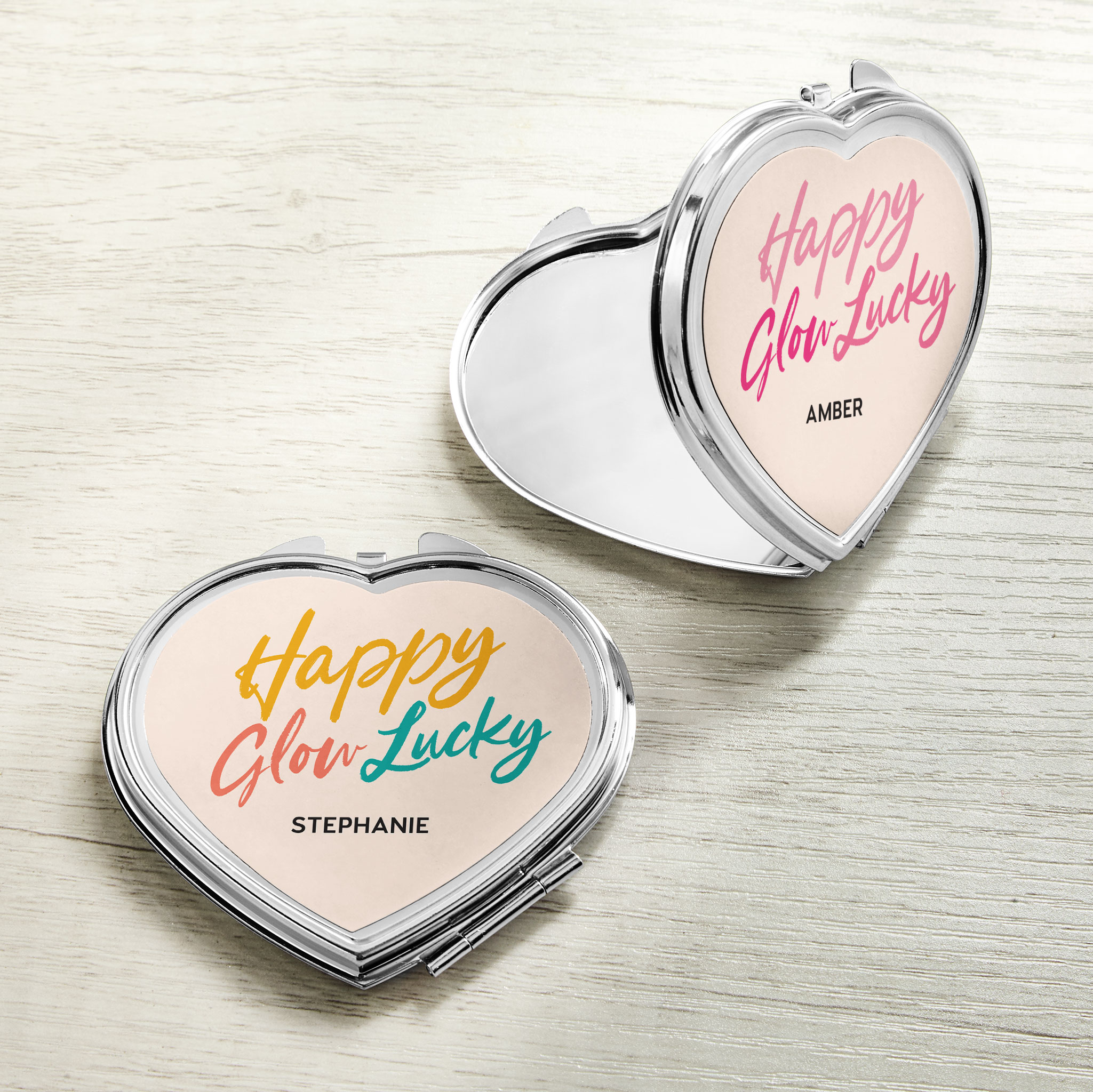 Happy Glow Lucky Heart Compact Mirror