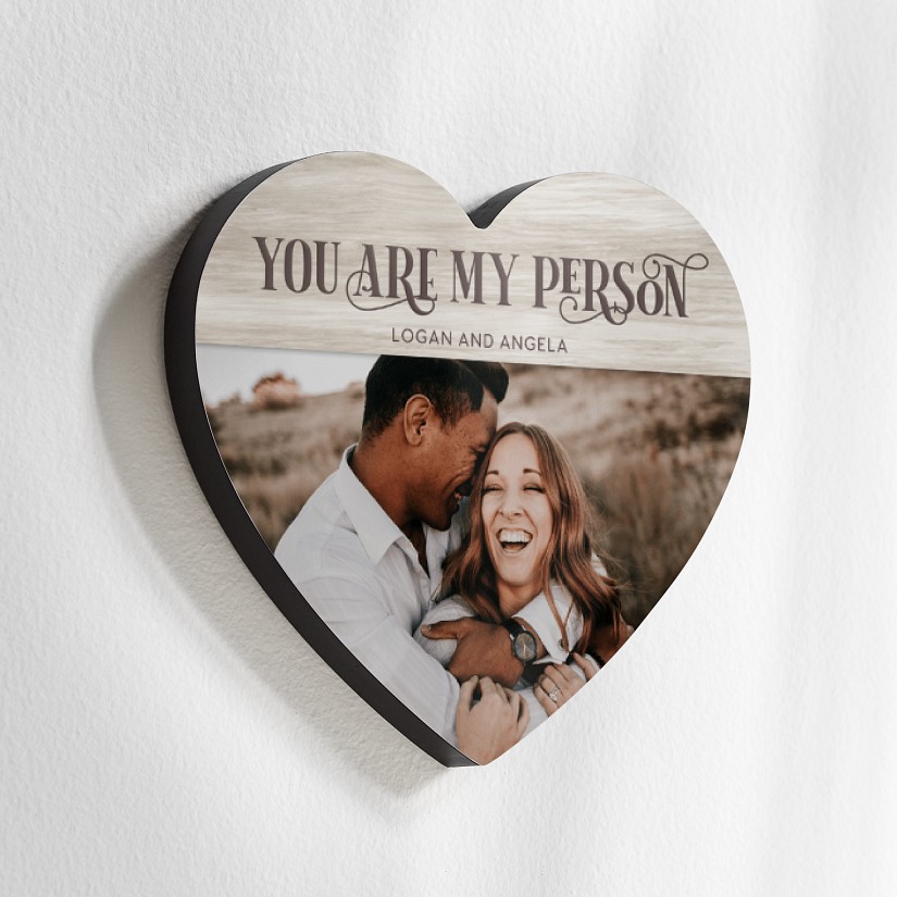 You Are My Person Photo Wood Heart Wall Sign