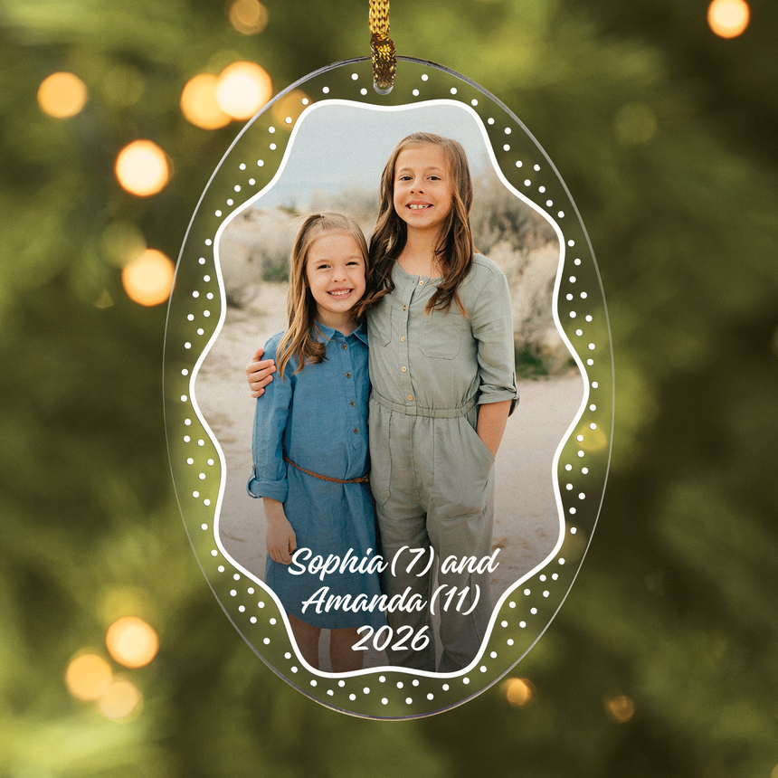 Snowy Frame Photo Oval Bauble | Stocking Shop UK