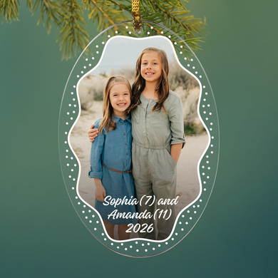 Snowdots Photo Oval Ornament
