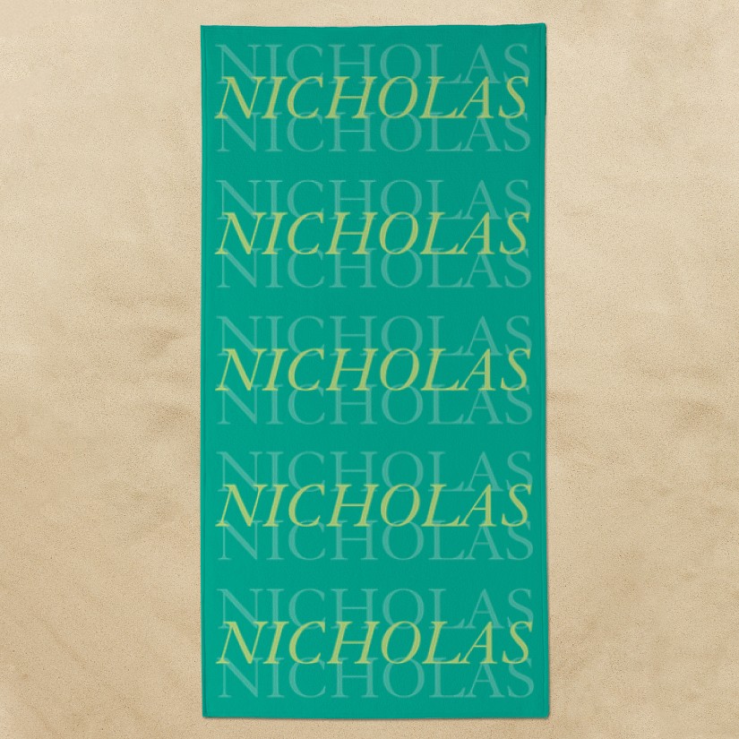Name Repeat Beach Towel