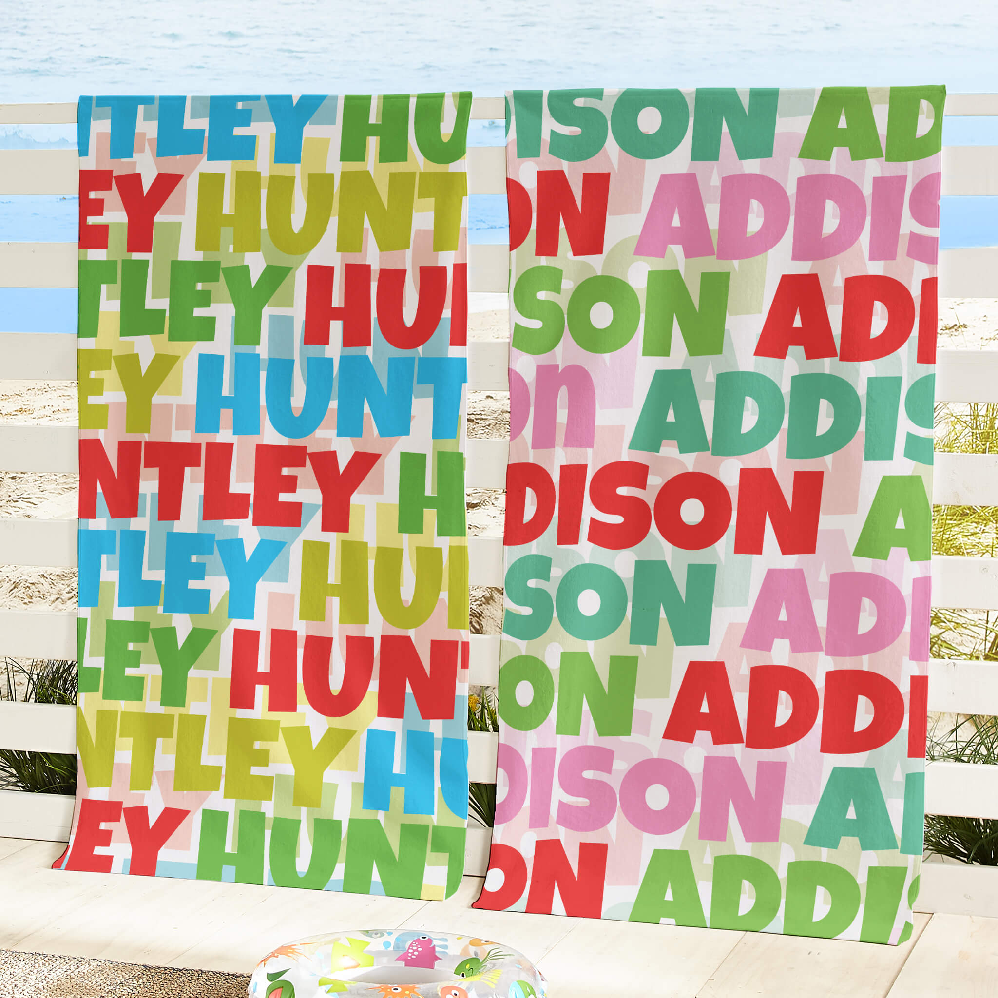 Bold & Bright Letters Beach Towel