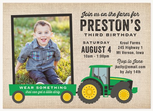 Kids Birthday Invitations Country Tractor Kids Birthday Invitations Country Tractor