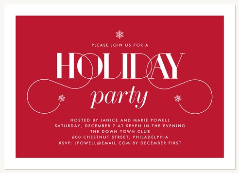Elegant Soiree Holiday Party Invitations