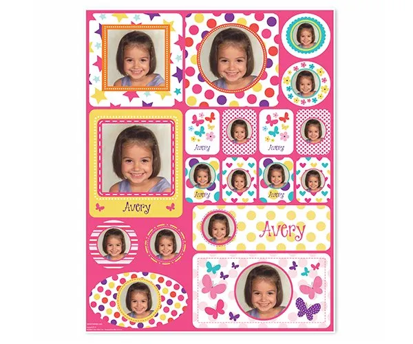 Picture Perfect Personalized Stickers - Pink