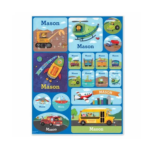 Things That Go Personalized Stickers
