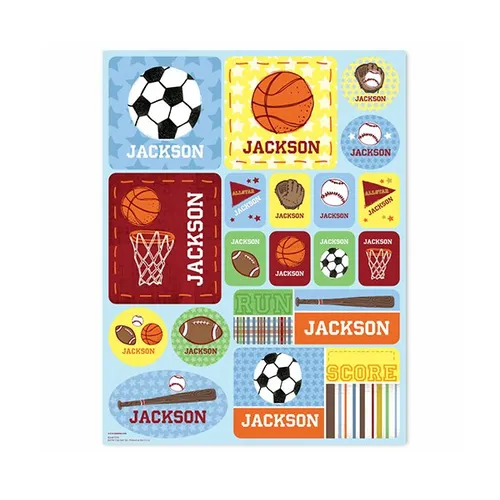 Sports Personalized Stickers - Blue
