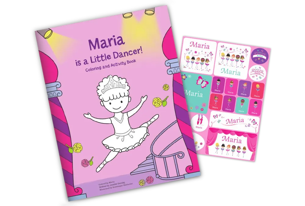 I'm a Little Dancer Personalized Coloring Book and Sticker Gift Set