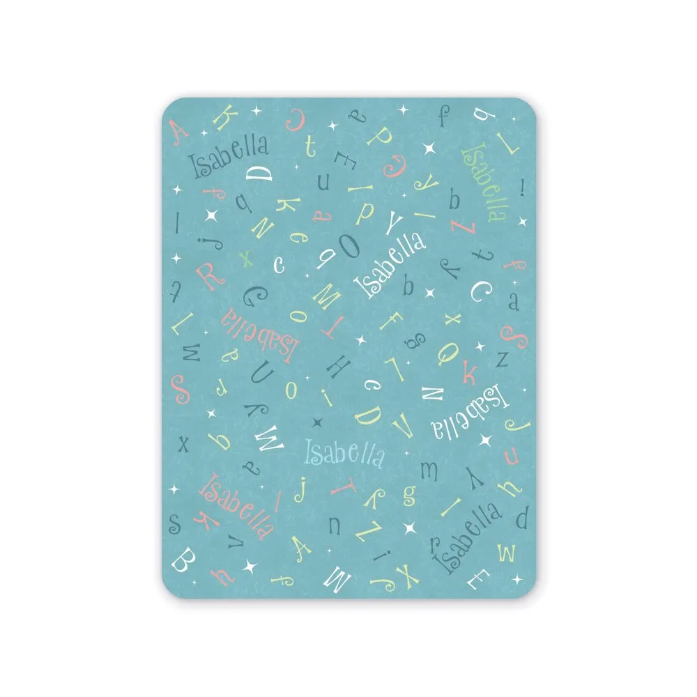 Name Toss Personalized Blanket – Light Blue, Sherpa