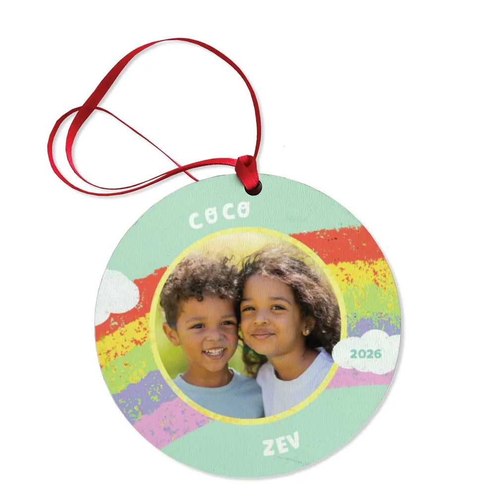 Rainbow Personalized Photo Ornament