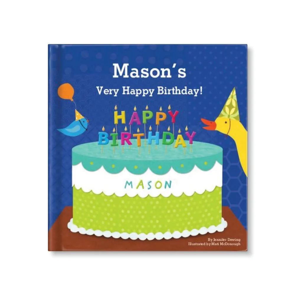 Baby's First Birthday Personalized Board Book - Blue