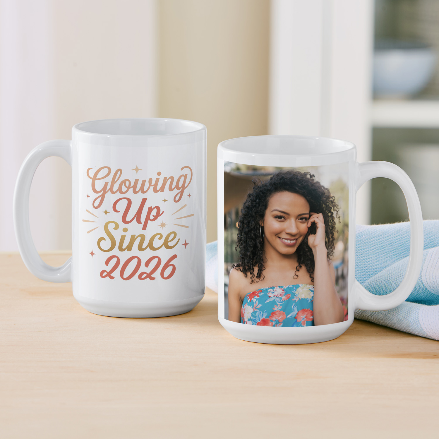 Glowing Up Since Photo Mug