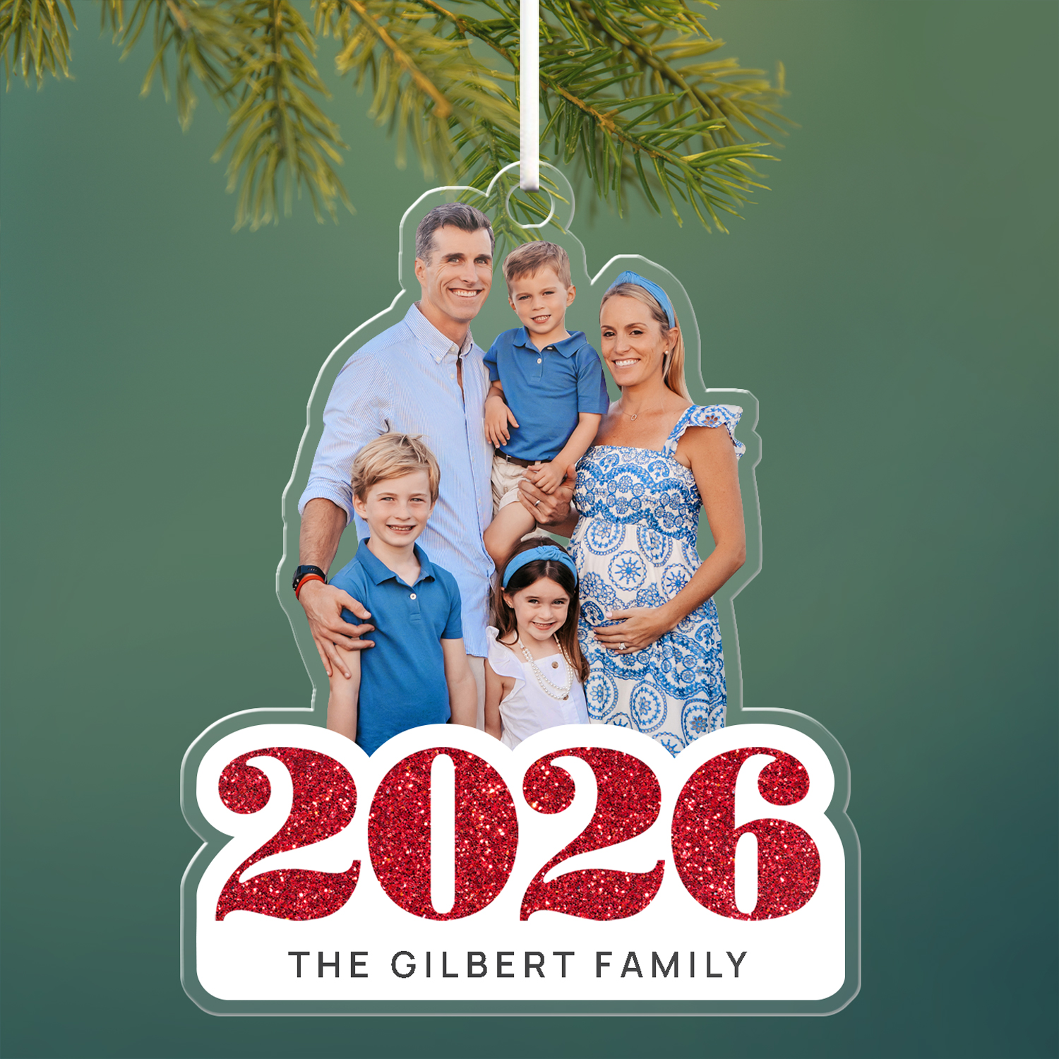 Laser-Cut 2026 Photo Acrylic Ornament