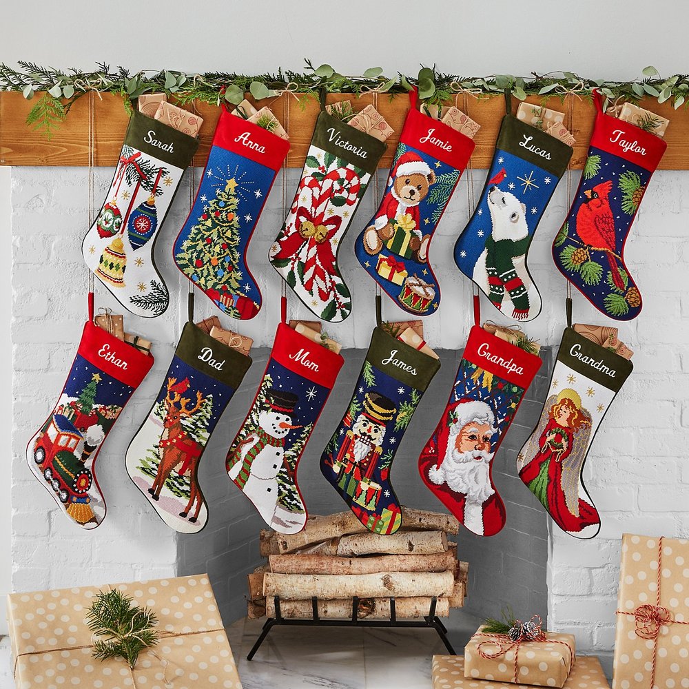 Vintage Needlepoint Stocking Collection