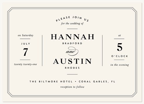 Center Stage Wedding Invitations
