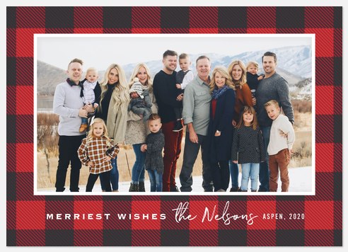 buffalo plaid photo christmas cards