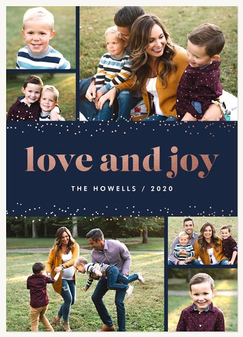 Sparkling Love Personalized Holiday Cards