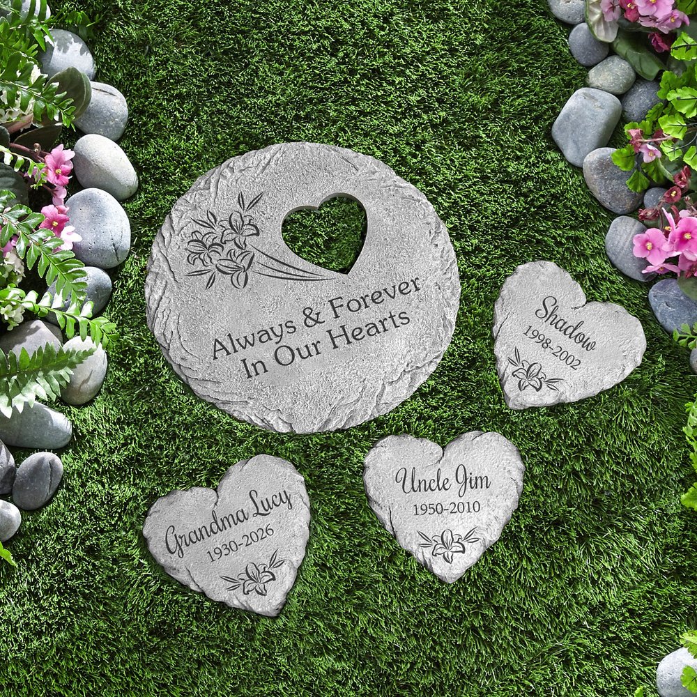 In Our Hearts Sympathy Garden Stones