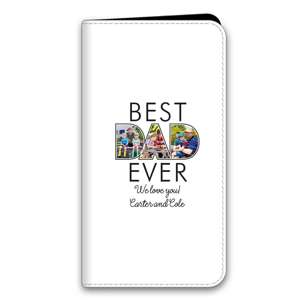 Best Dad Ever Photo iPhone 12 Mini Folio Case - White