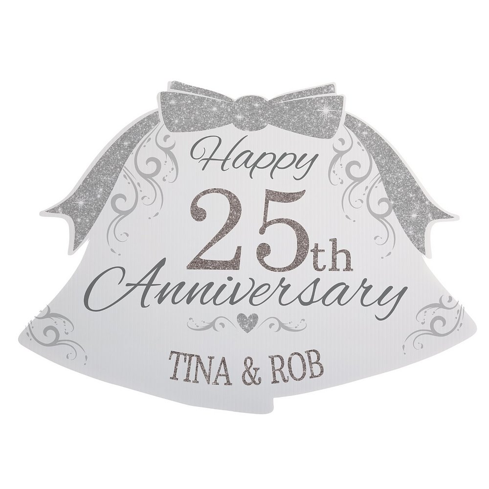 Anniversary Bells Yard Sign - Silver - Small