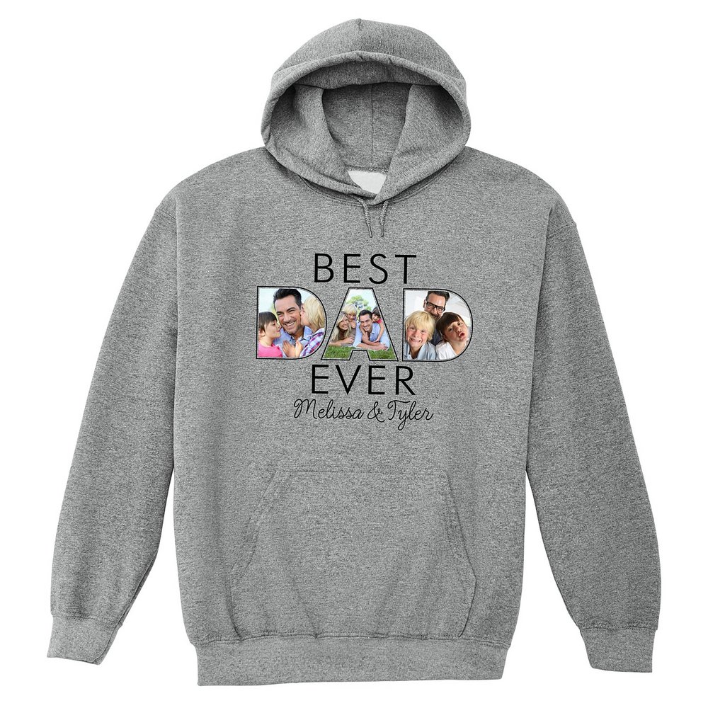 Best Dad Ever Sweatshirt - Hooded - Gray - S