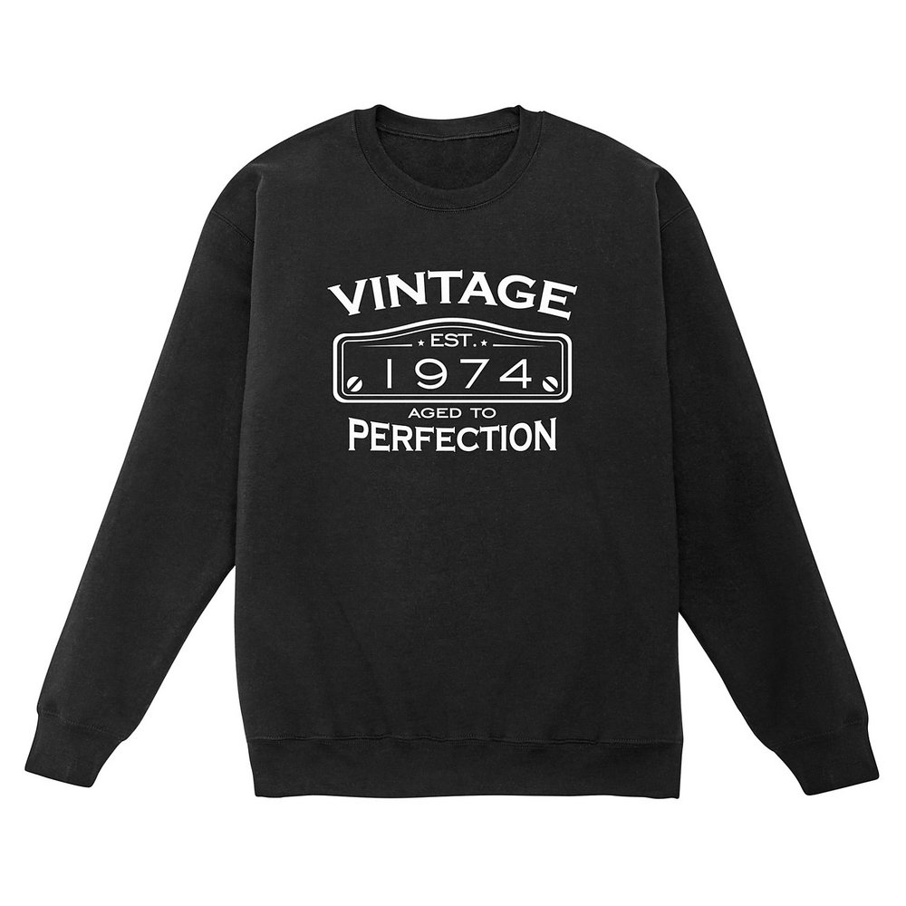Men's Classic Vintage Birthday Sweatshirt - Crew - Black - 2XL