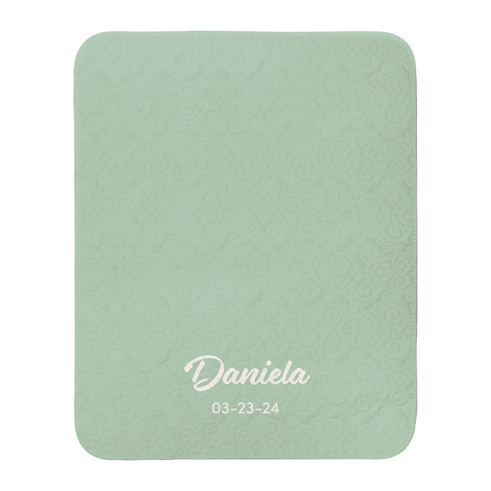 Any Message Quilted Baby Blanket S - Green
