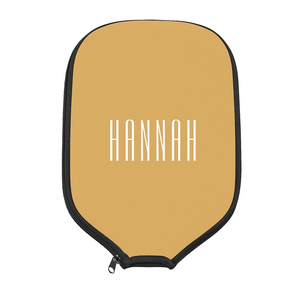 Simple Name Pickleball Paddle Cover - Gold