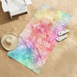 Watercolor Name Beach Towel