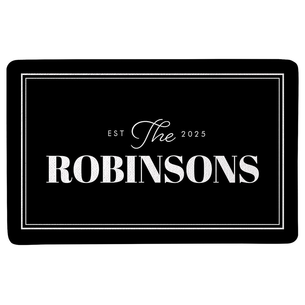 The Family Established Doormat - 17x27 - Black