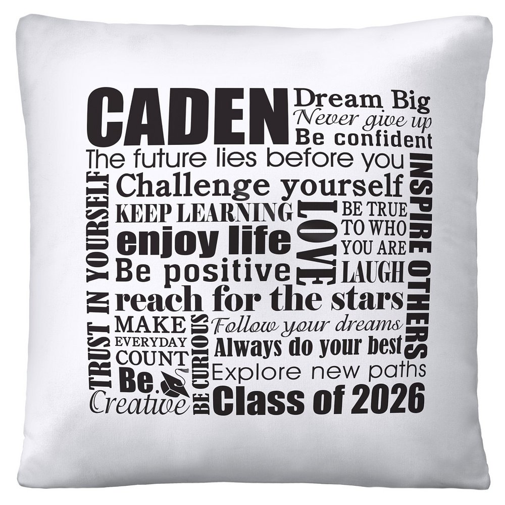 Dream Big Graduation Pillow - Black