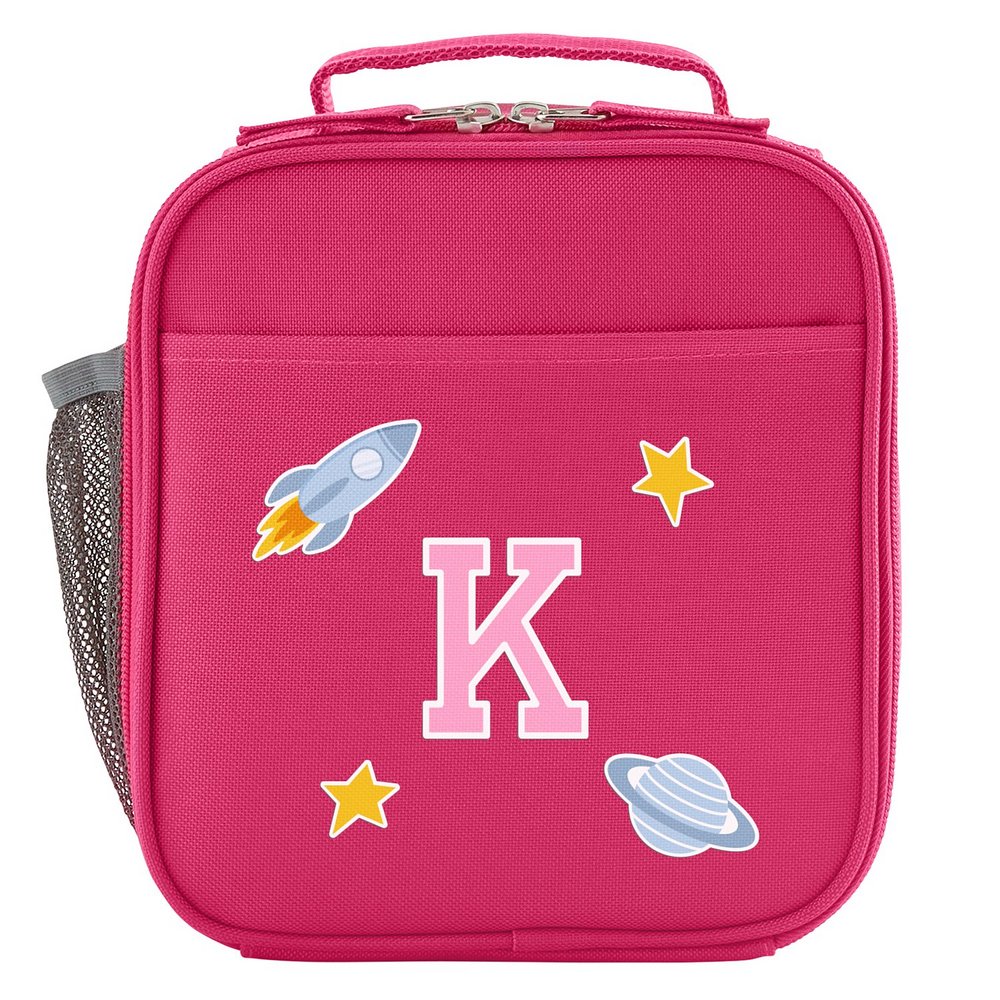 Decal + Monogram Pink Lunch Box - Space - Pink