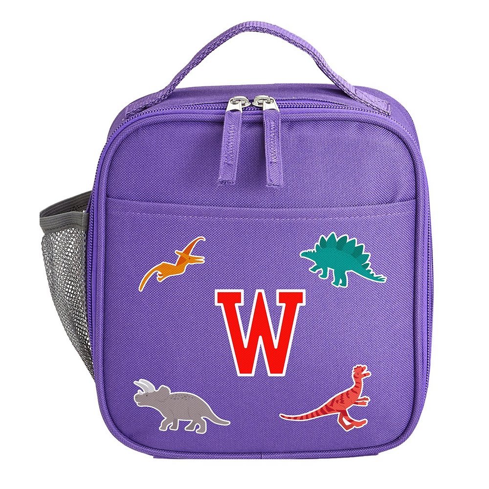 Decal + Monogram Purple Lunch Box - Dino - Red