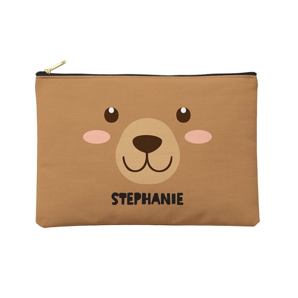 Cheerful Animals Zipper Pouch - Large - Bear